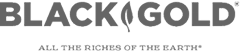 Black Gold logo with a leaf inside the letter "O" and the tagline "All the riches of the earth" below.