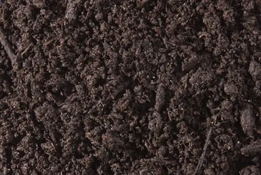 Rich dark organic compost texture close-up, nutrient-rich soil amendment for gardens and potted plants